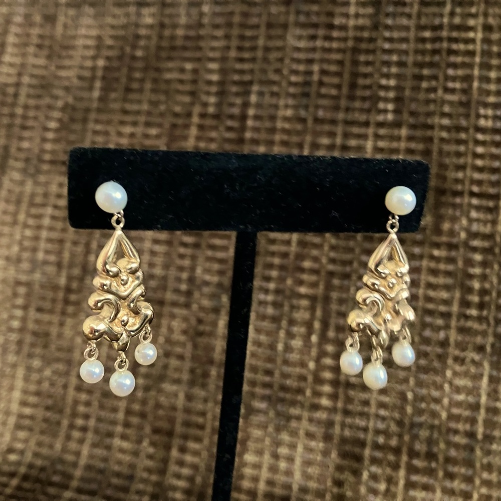 14k gold & pearl earrings
